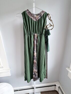 Chasing Fireflies Green Medusa Snake Goddess Costume Dress with Snake Armband 5